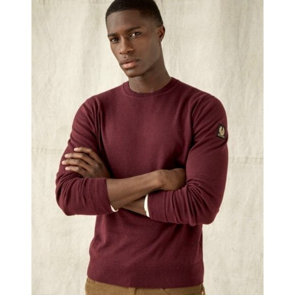 NWT mens size‎ 3xl Belstaff Moss Crew Neck Jumper/sweater burnished red - Picture 1 of 9